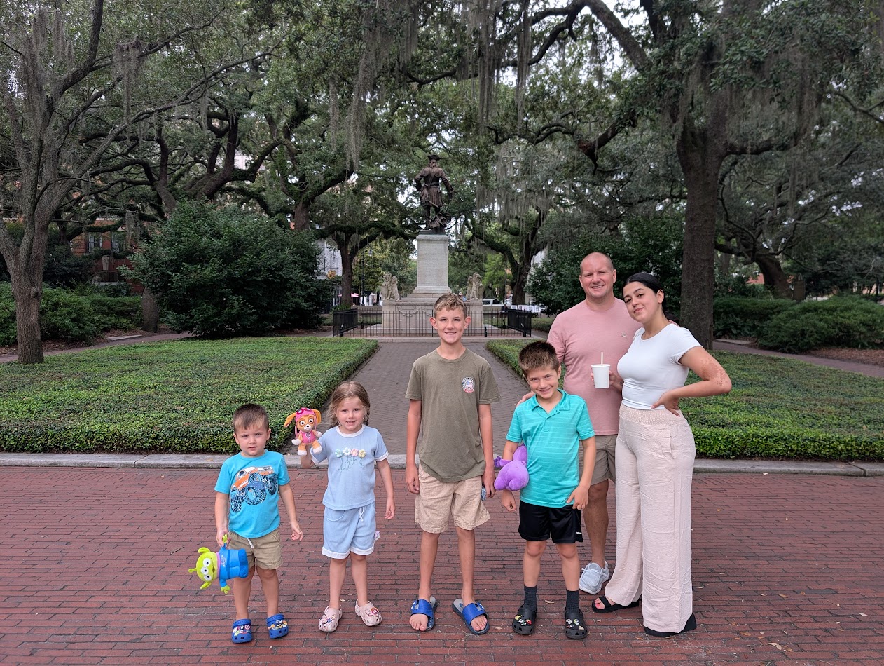 Michael with his four kids